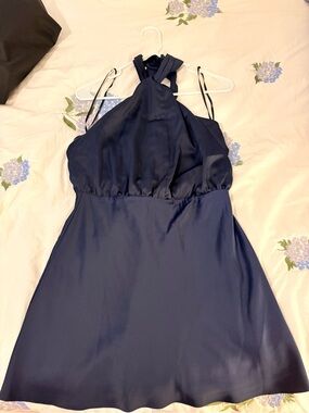 Lulu's Navy Halter Mini Dress